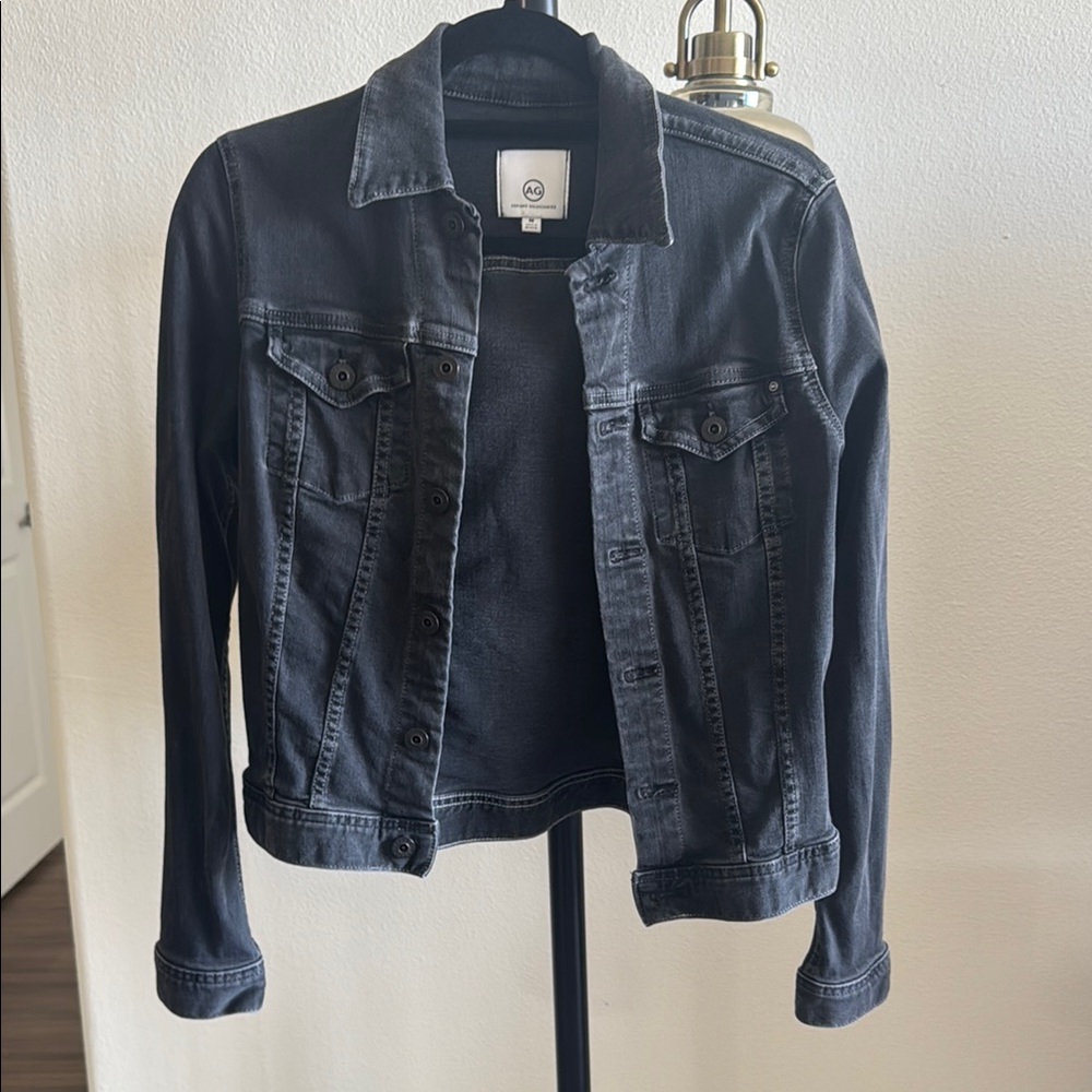 Ag Adriano Goldschmied Black Jean Jacket Classic Style